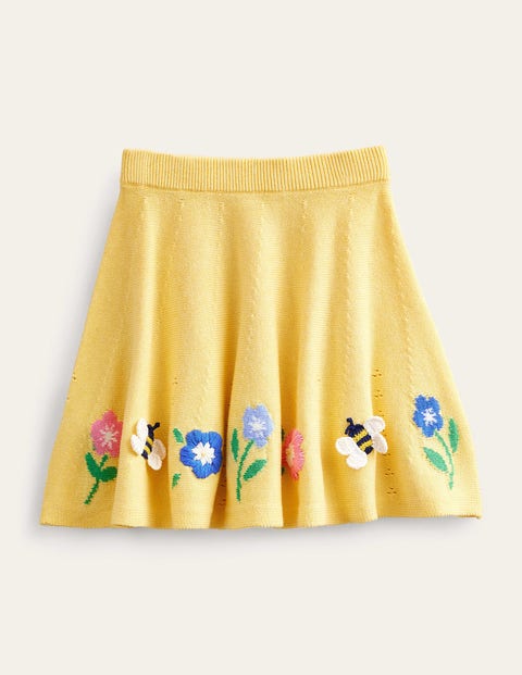 Embroidered Knitted Skirt Yellow Girls Boden