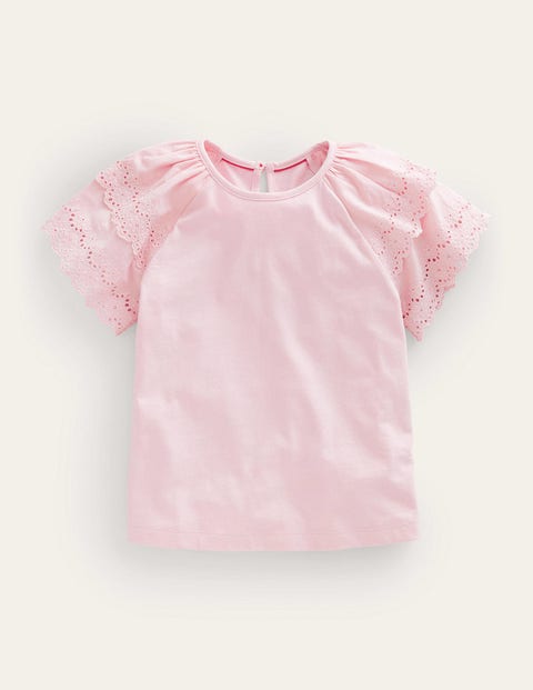 Broderie Mix T-shirt - Boto Pink | Boden UK
