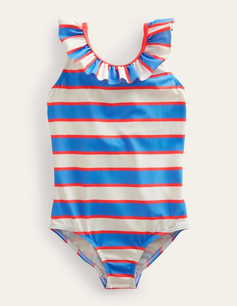 Frilly Swimsuit Blue Girls Boden