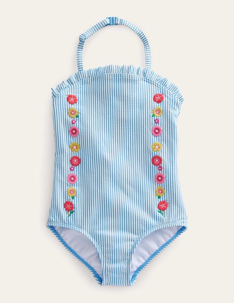 Bandeau Swimsuit Blue Girls Boden