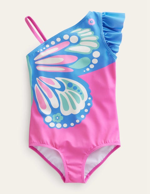 Butterfly Swimsuit Pink Girls Boden