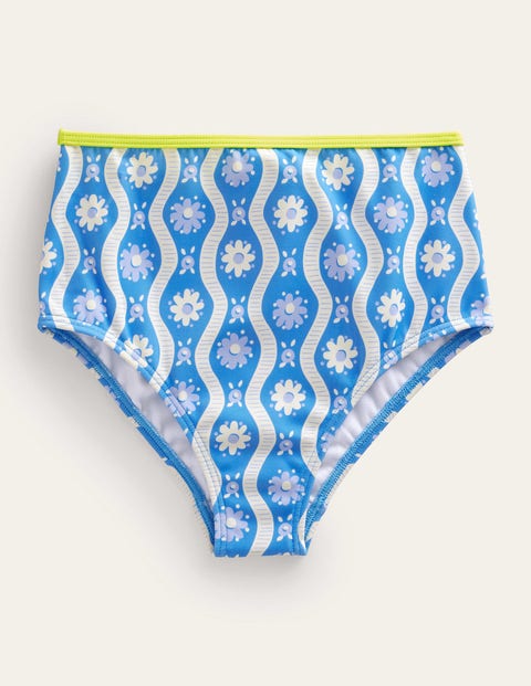 High Waisted Bikini Bottoms Blue Girls Boden