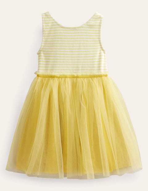 Jersey Tulle Mix Dress yellow Girls Boden