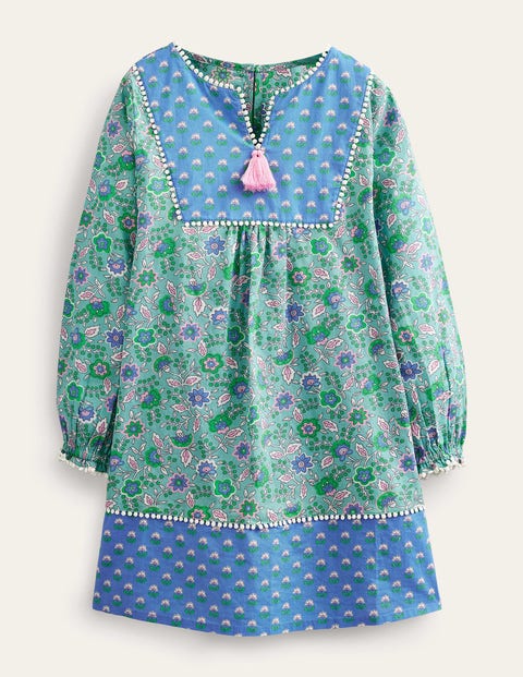 Long-sleeve Printed Kaftan Blue Girls Boden