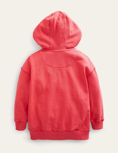 Garment Dye Zip-Though Hoodie - Washed Jam Red | Boden US