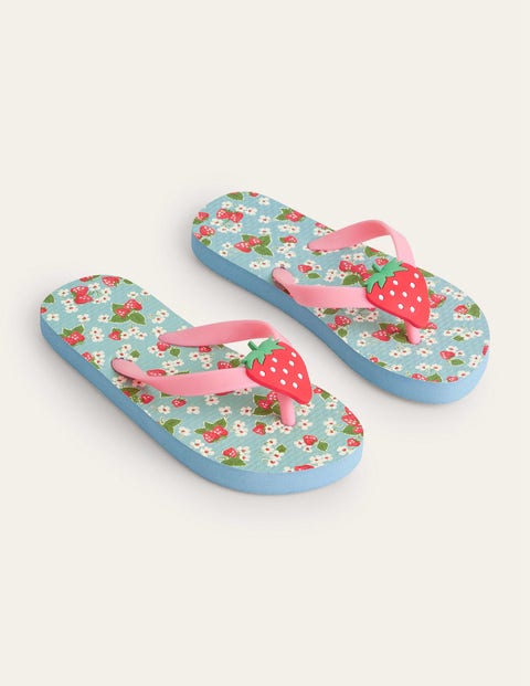 Boden Kids' Flip Flops Strawberry Floral Girls