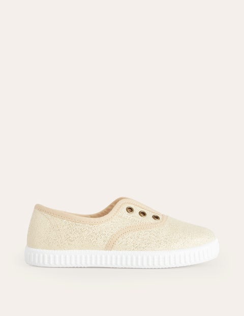 Laceless Canvas Pull-ons Metallic Girls Boden