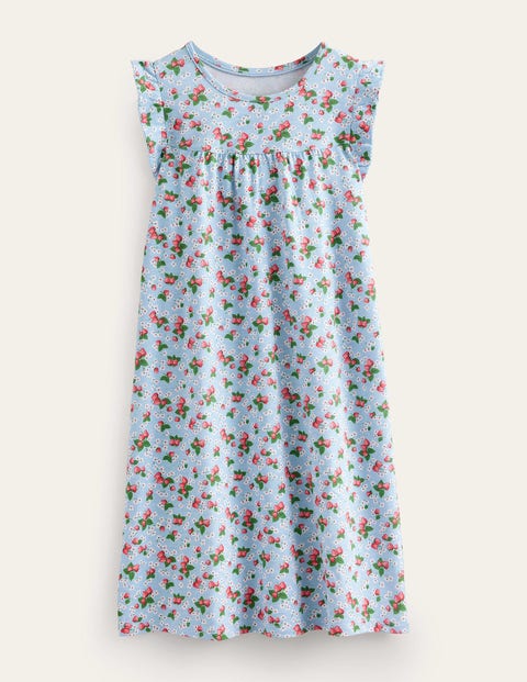 Printed Short-Sleeved Nightie Blue Christmas Boden