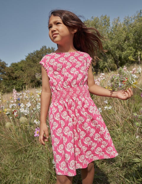 Vacation Printed Cotton Dress - Plum Blossom Floral Stamp | Boden US