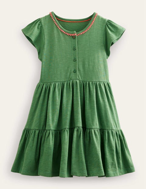 Jersey Twirly Dress Green Girls Boden