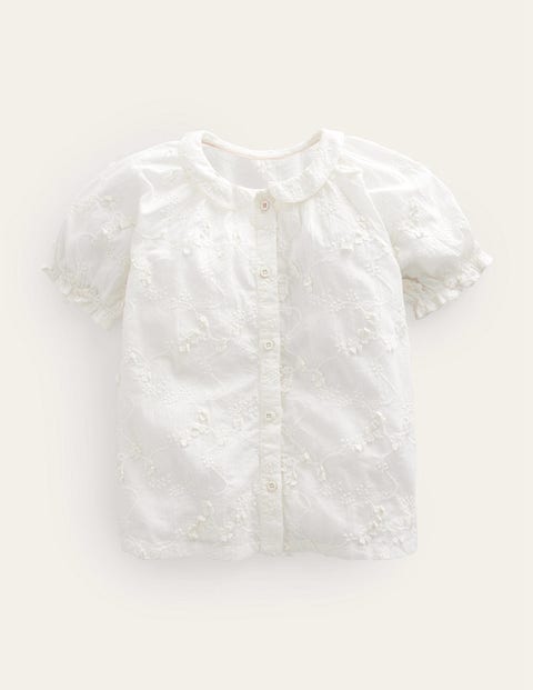 Short Puff Sleeve Top Ivory Girls Boden