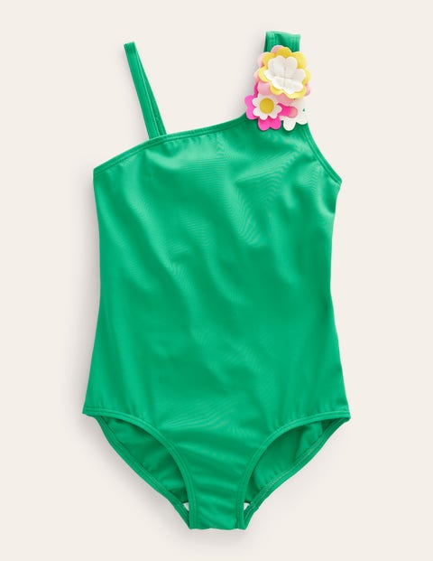 Flutter Flower Swimsuit Green Girls Boden