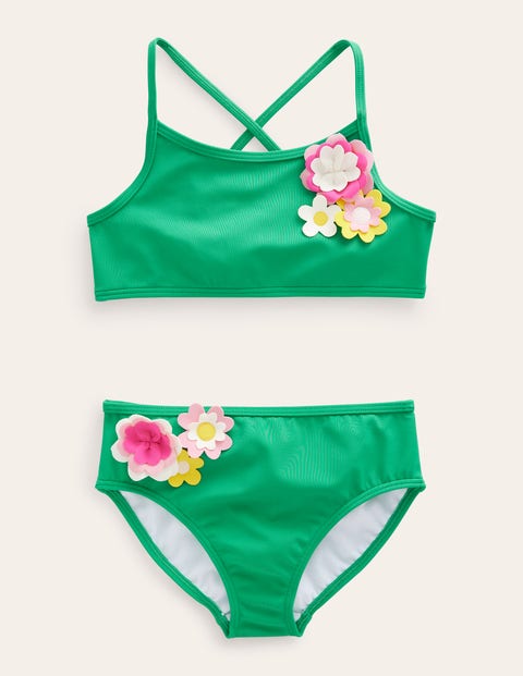 Flutter Flower Bikini Green Girls Boden