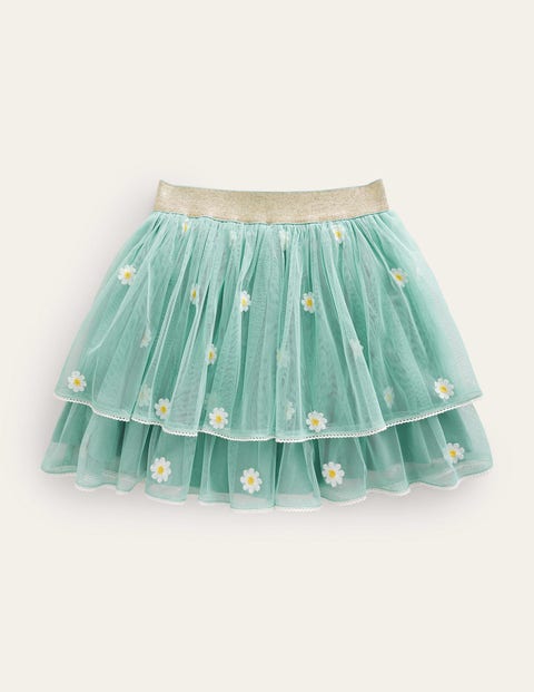 Embroidered Tulle Skirt Green Girls Boden
