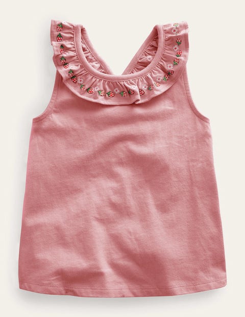 Boden Kids' Cross-back Tank Almond Pink Girls