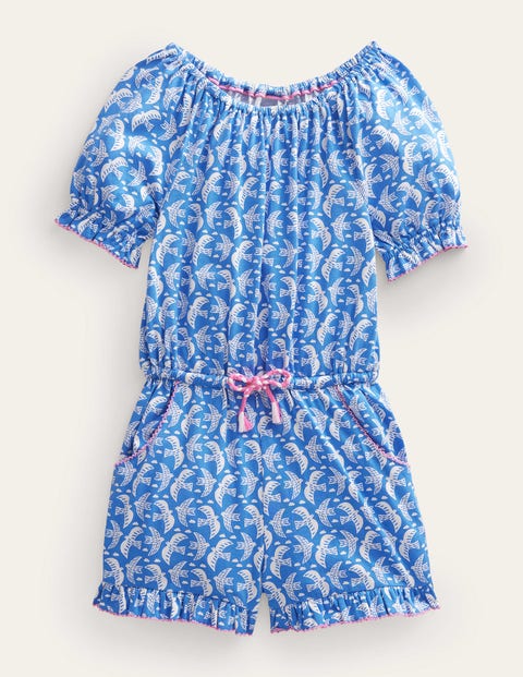 Jersey Romper - Cabana Blue Birds