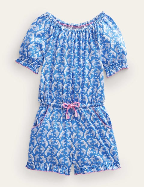 Printed Jersey Playsuit Blue Girls Boden