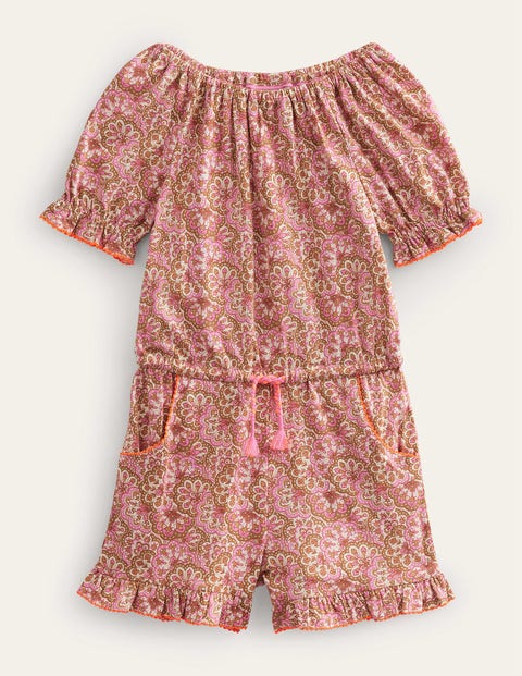 Printed Jersey Playsuit Pink Girls Boden