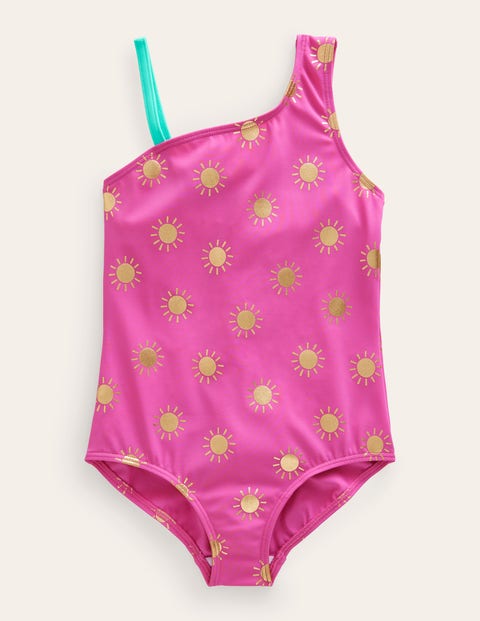 One Shoulder Swimsuit Gold Girls Boden