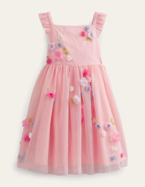Appliqué Tulle Dress - Provence Dusty Pink | Boden UK