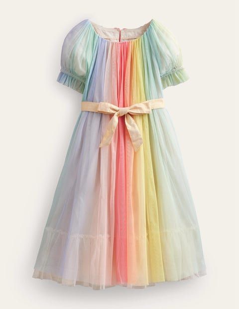 rainbow tulle dress