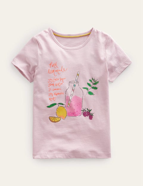 Painterly Printed T-Shirt Pink Girls Boden