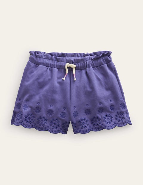 Jersey Eyelet Short Blue Girls Boden