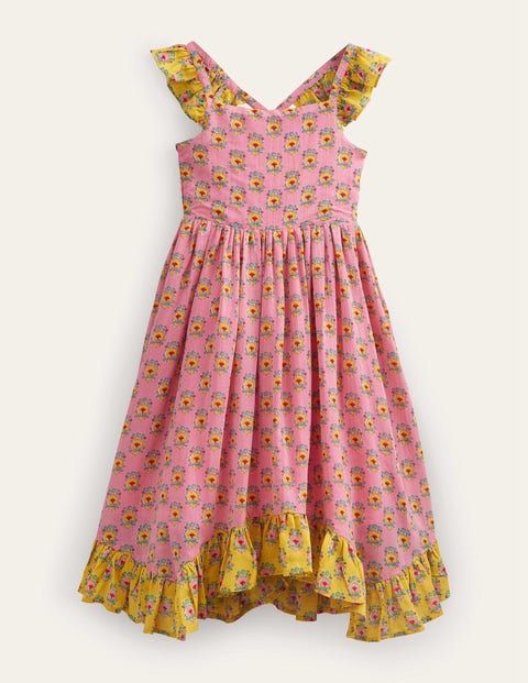 Handkerchief Hem Dress Pink Girls Boden