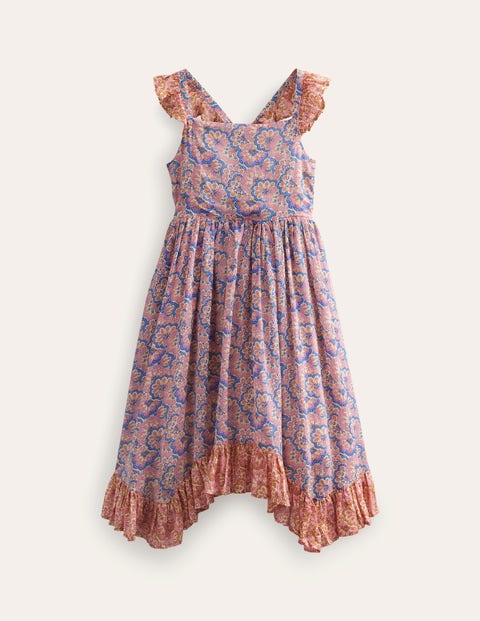 Handkerchief Hem Dress Purple Girls Boden