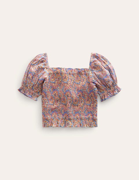 Co-ord Shirred Blouse Purple Girls Boden