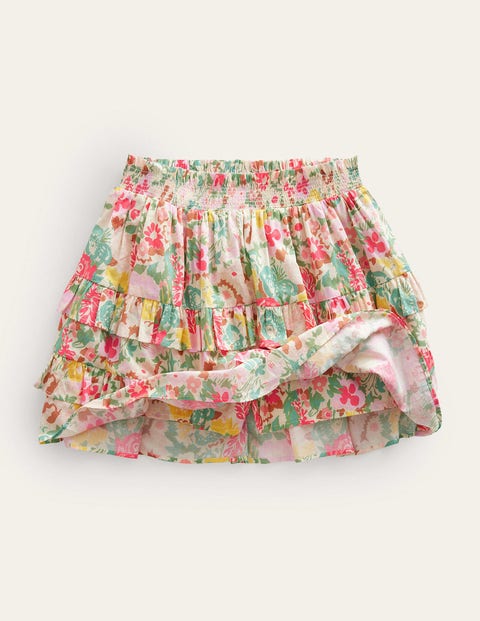 Ruffle Mini Skort - Multi Painterly Floral | Boden US