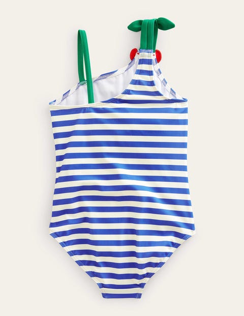 Cherry Strap Swimsuit - Cabana Blue and Ivory Stripe | Boden US