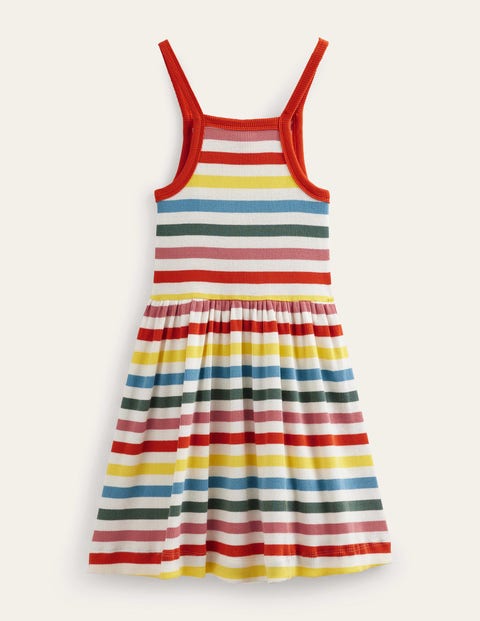 Rib Twirly Dress Multi Stripe Boden UK