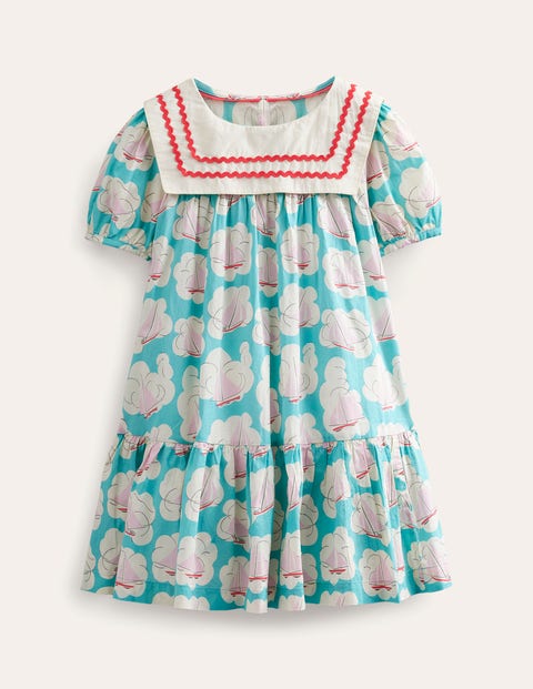 Woven Sailor Dress Blue Girls Boden