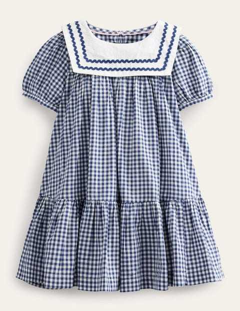 Woven Sailor Dress - College Navy Ivory Gingham | Boden US