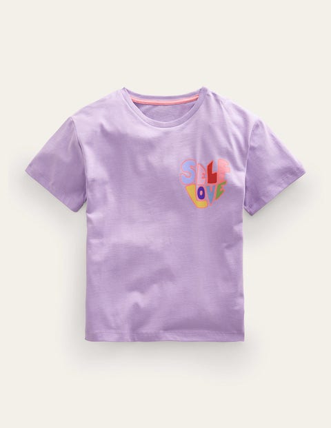 Printed Slogan T-Shirt Purple Girls Boden