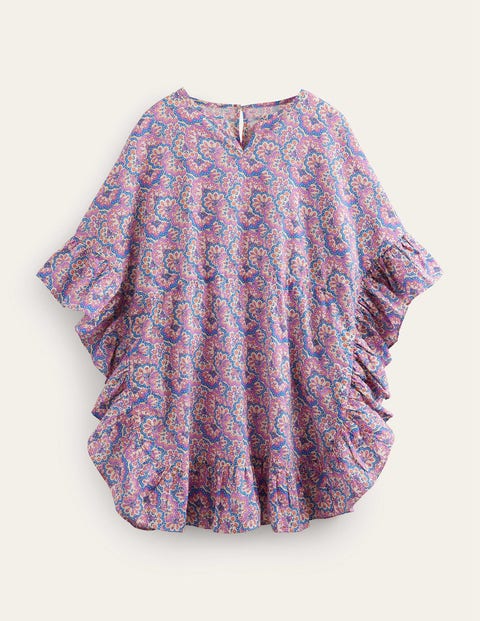 Printed Poncho Kaftan Purple Girls Boden