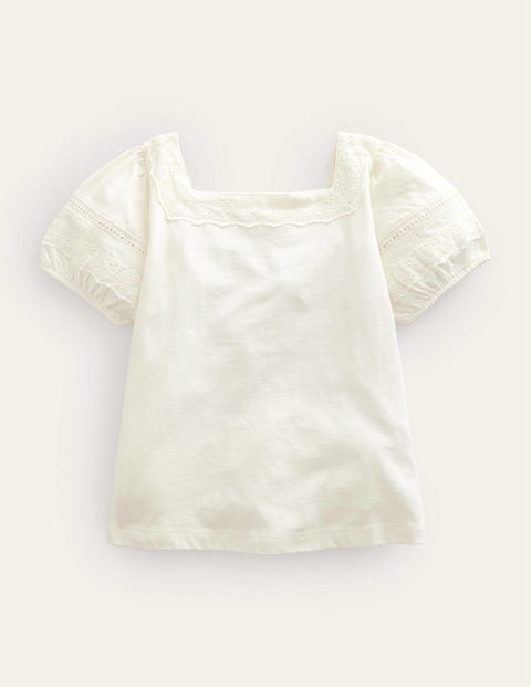 Square Neck Swing Top Ivory Girls Boden