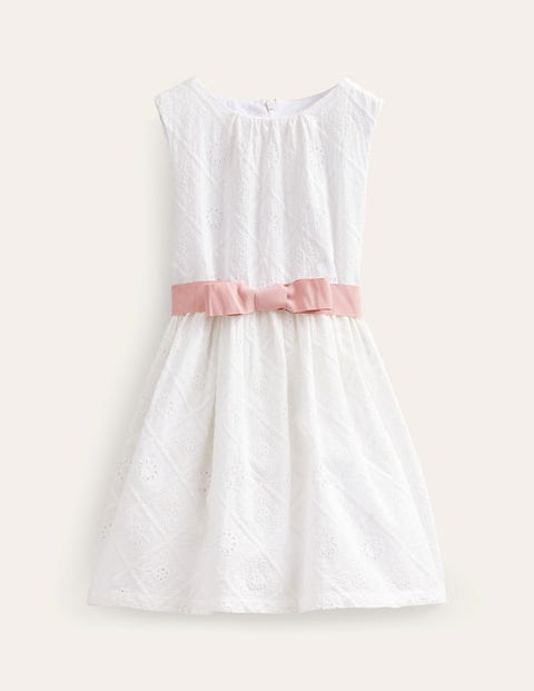 Mini Me Broderie Dress Ivory Girls Boden