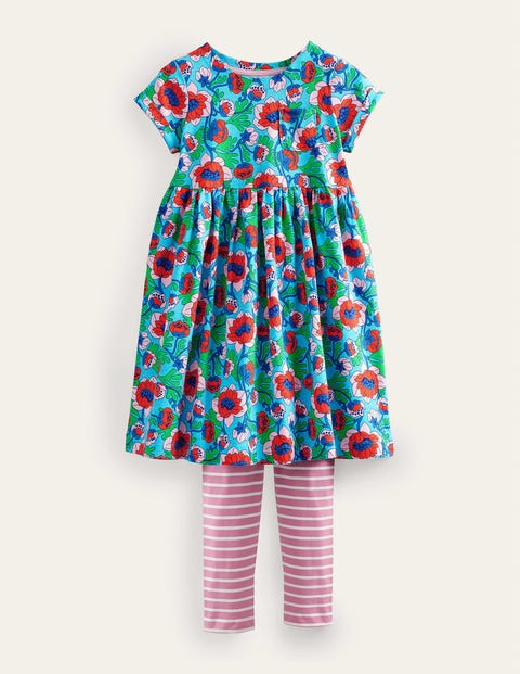 Fun Dress and Legging Set Blue Girls Boden