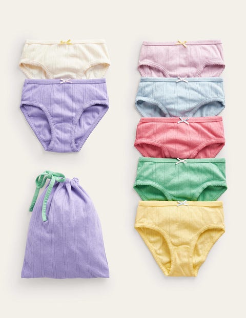 Mini Boden Kids' 7 Pack Underwear Multi Pointelle Girls Boden