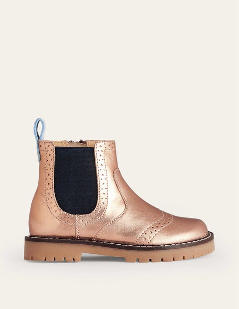 Boden Kids' Leather Chelsea Boots Bronze Girls