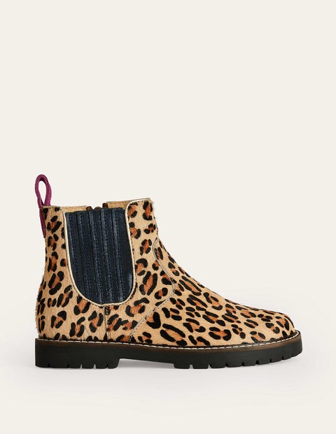 Boden Kids' Leather Chelsea Boots Leopard Girls