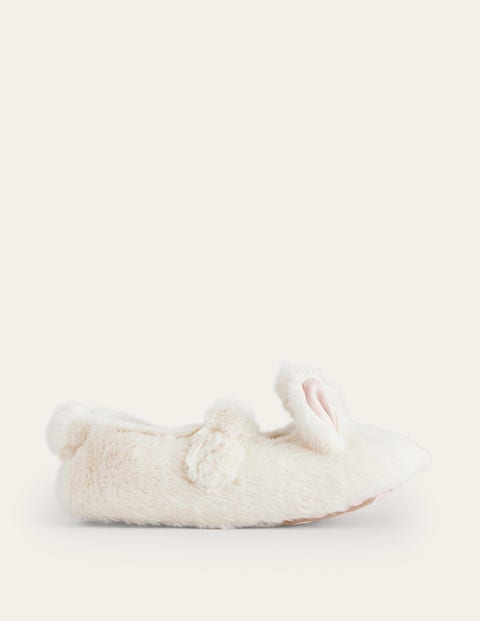 Fluffy Bunny Slippers White Girls Boden