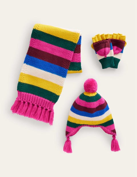 Boden Kids' Knitted Set Multi Stripe Girls