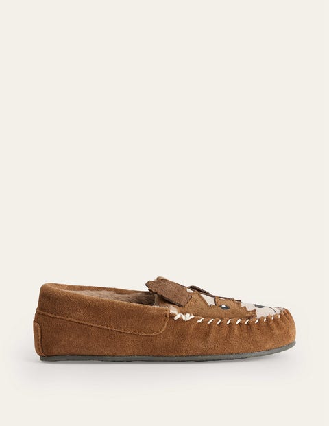 Suede Slippers Tan Brown Girls Boden, Tan Brown