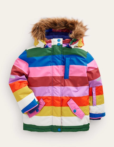 All-weather Waterproof Jacket Multi Stripe Girls Boden, Multi Stripe