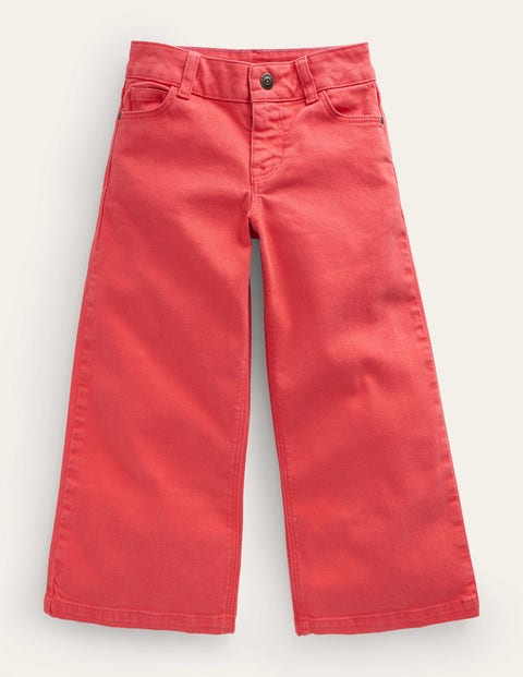 Mini Boden Kids' Wide Leg Jeans Jam Red Girls Boden