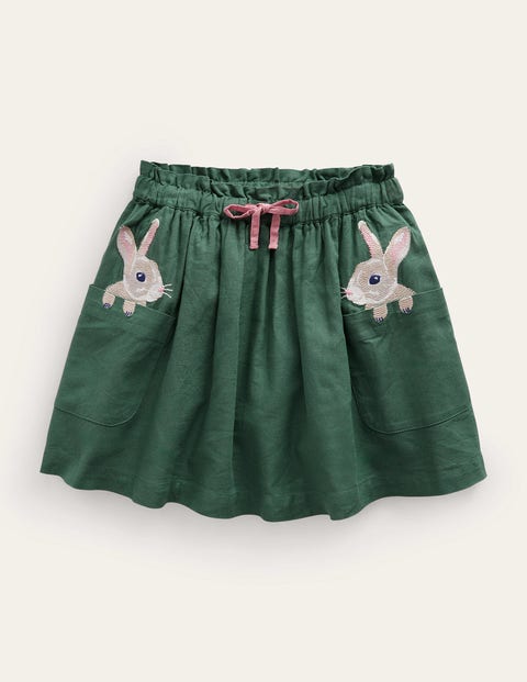 Superstitch Pocket Skirt Green Girls Boden