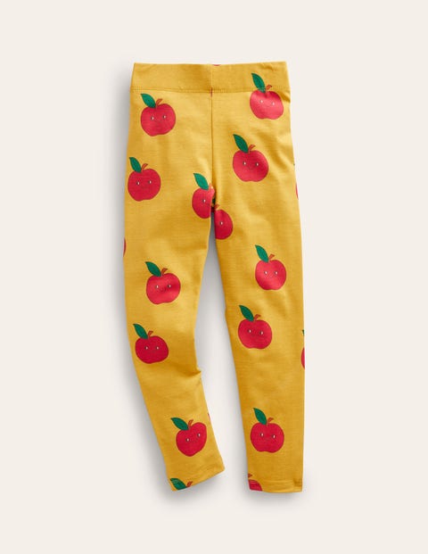 Mini Boden Kids' Fun Leggings Oil Yellow Apples Girls Boden
